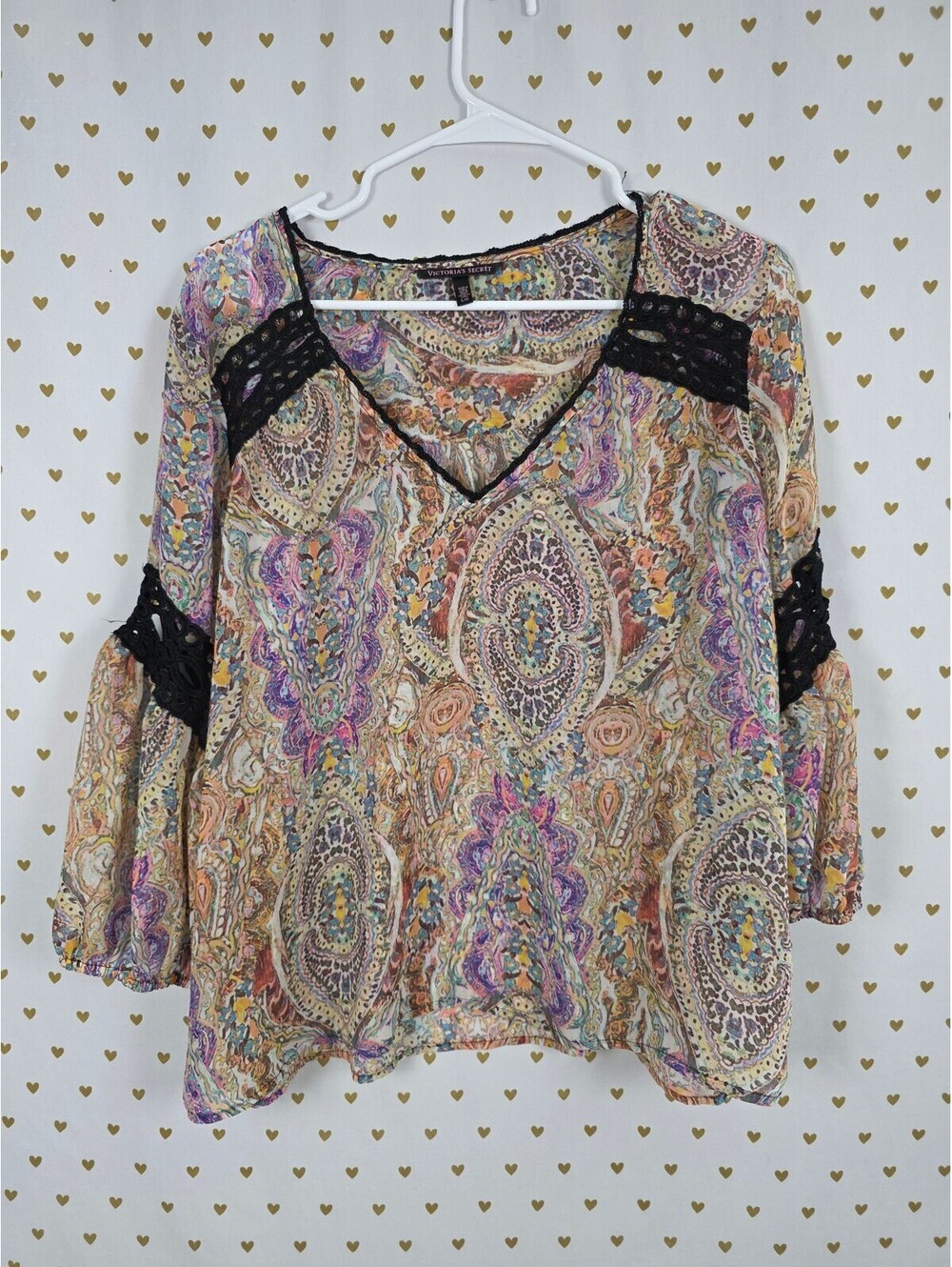 Victorias Secret Boho Tunic Flowy Blouse Shirt Large